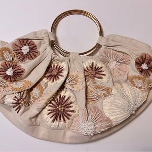 Raffia embroidered purse/satchel from Anthropologie